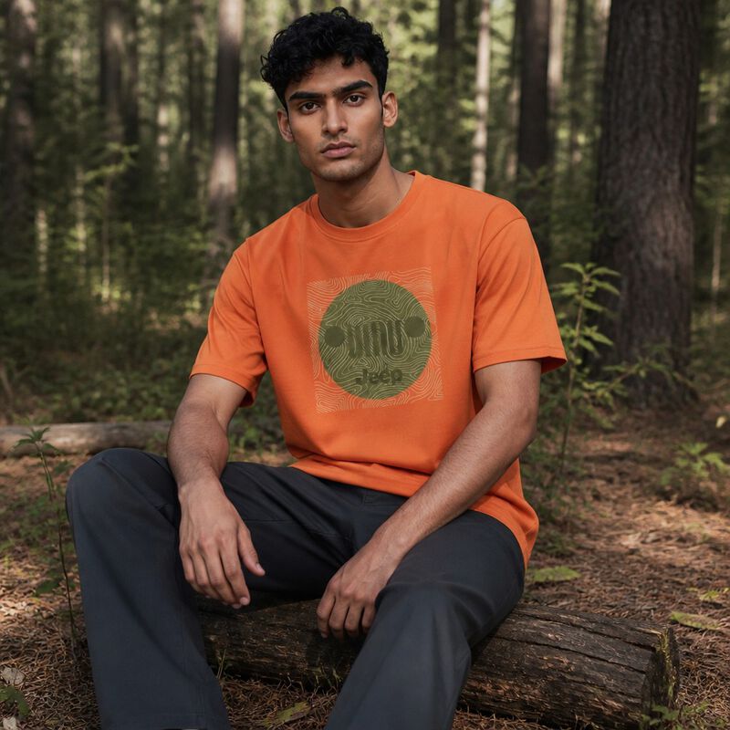 Playera Jeep Hombre Manga Corta Naranja Casual ... image number null