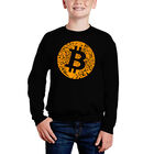 Sudadera De Cuello Redondo Word Art Para Ni&ntilde;o - Bitcoin - Negro