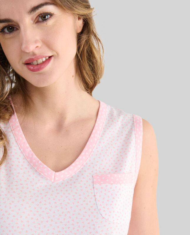 Camis&oacute;n Corto con Corazones Rosa image number null