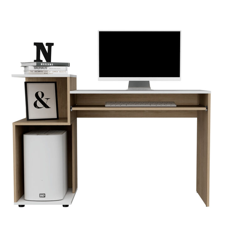 Escritorio Izan, Beige Y Blanco, Virtual Mueble... image number null