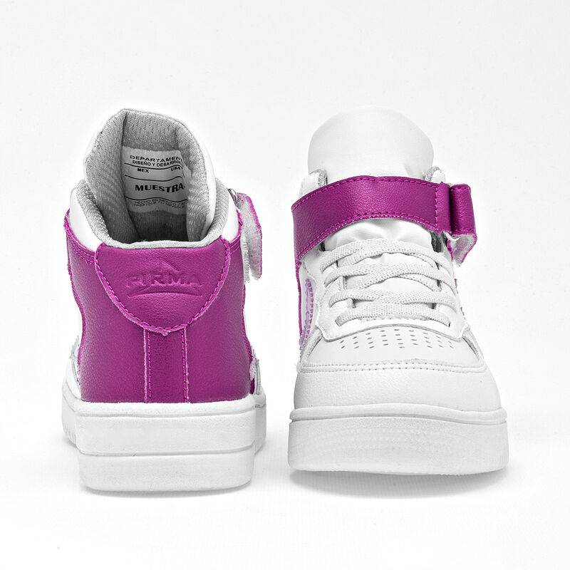 Pirma Tenis urbano para ni&ntilde;a blanco fucsia lila... image number null