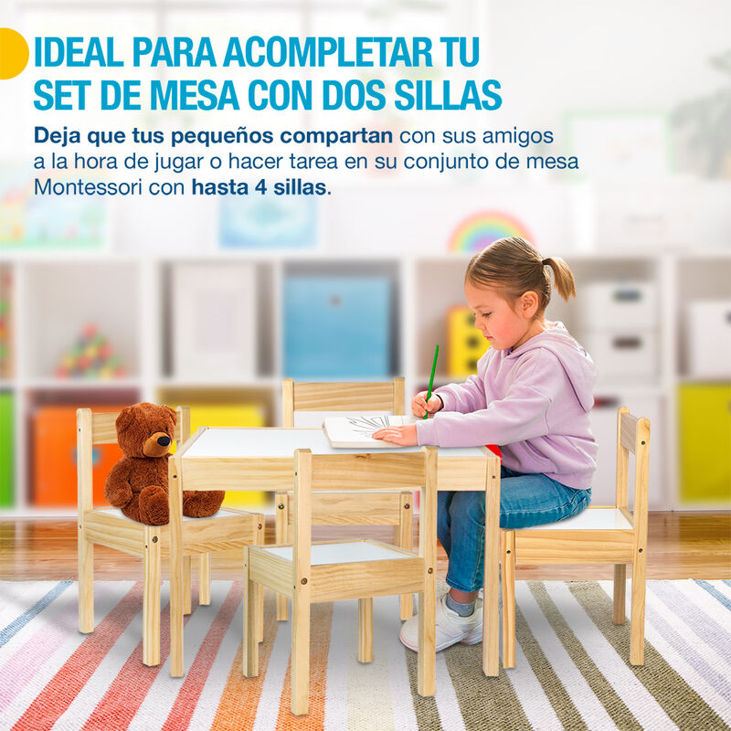 Sillas para Niños de Madera para Mesita Montess... image number null