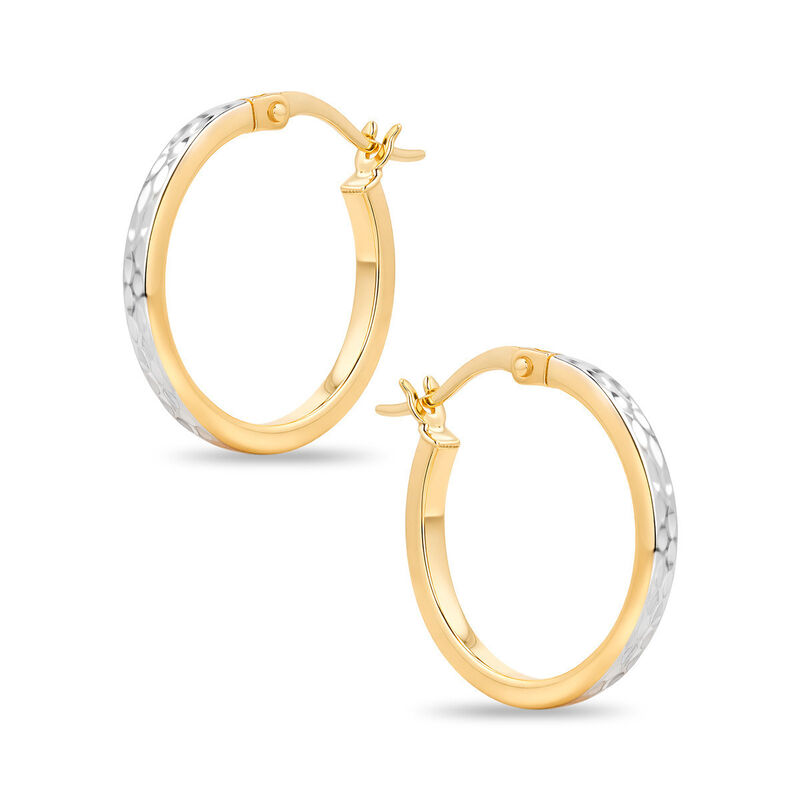Arracadas Oro 10k Con Platinado 14 mm (sku B) |... image number null