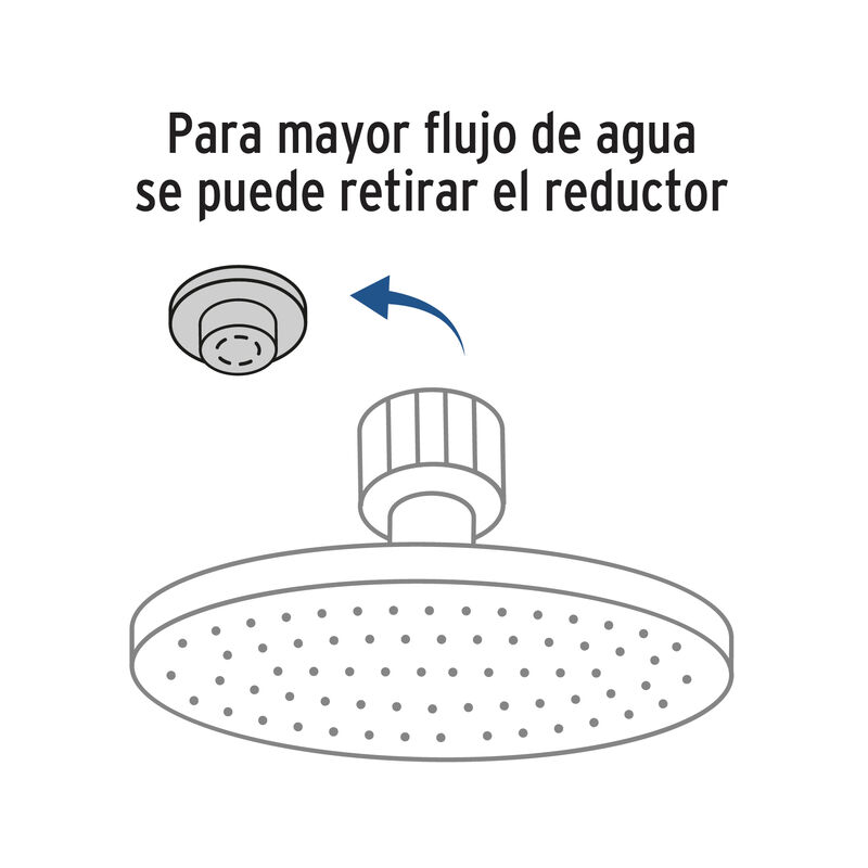 Regadera Cromo 8' Plato Redondo delgado con Bra... image number null