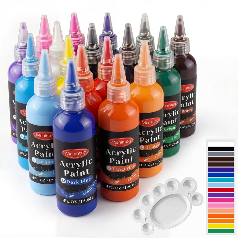 Pintura Acr&iacute;lica Menintog 18 Colores En Botella... image number null