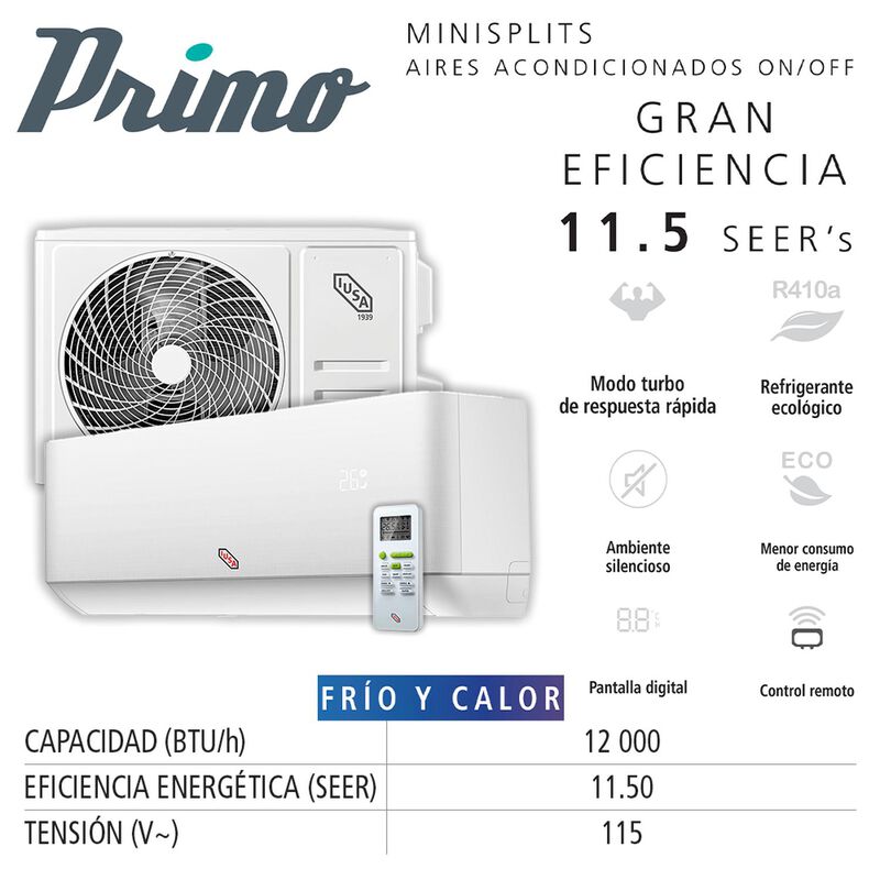 Aire Acondicionado Tipo Mini Split Fr&iacute;o y Calor... image number null