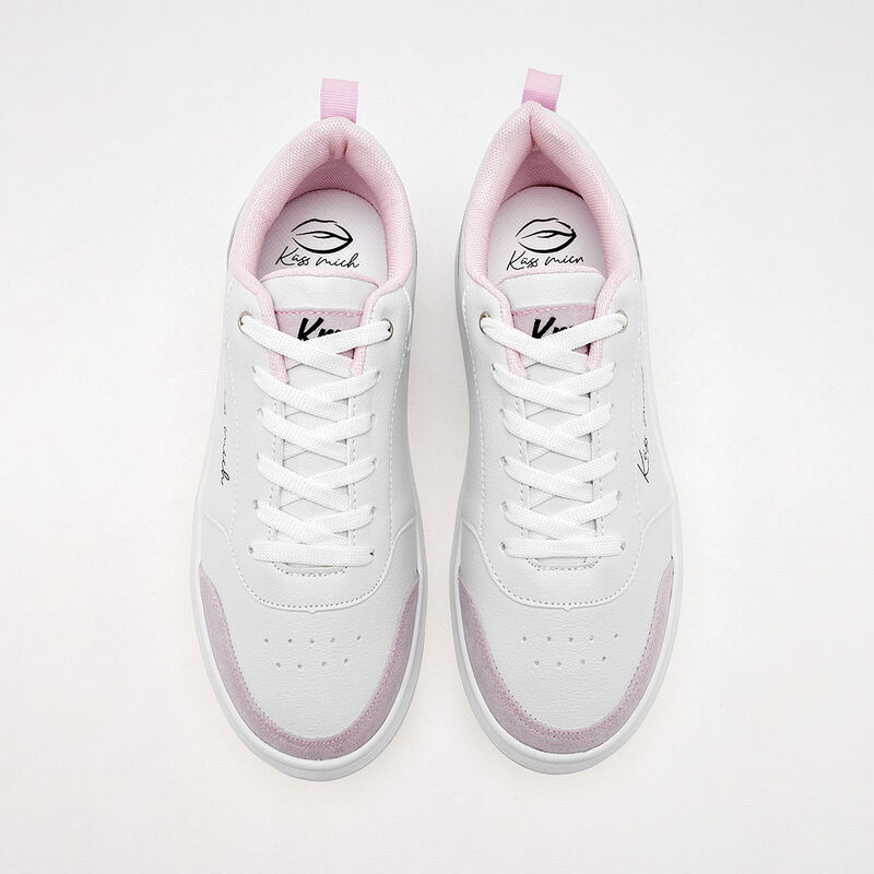 K&uuml;ss mich Tenis urbano para mujer. Blanco rosa image number null