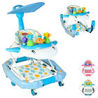 Andadera para Bebé Mecedora con Luces Bastón Dirigible Altura Ajustable Ruedas de Goma Apta desde 6 meses o hasta 12 kg - Azul