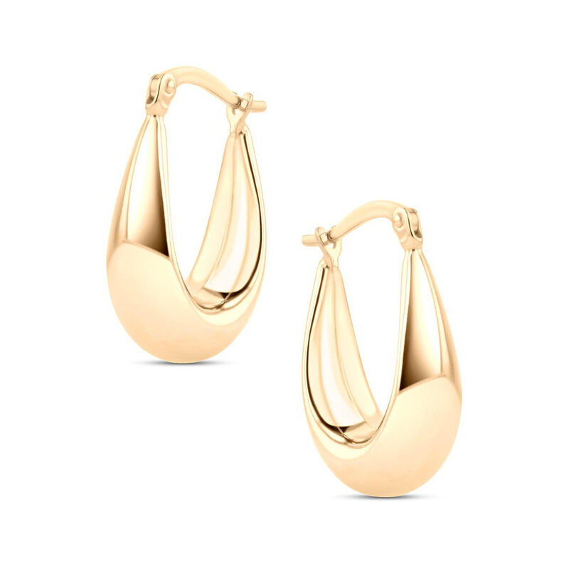 Arracadas Ovaladas De Oro Amarillo 14K (21.5 X ... image number null