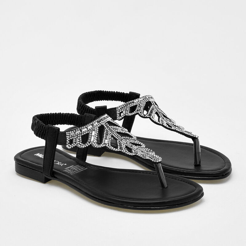 Moramora Sandalia para mujer negro plata BAJA image number null