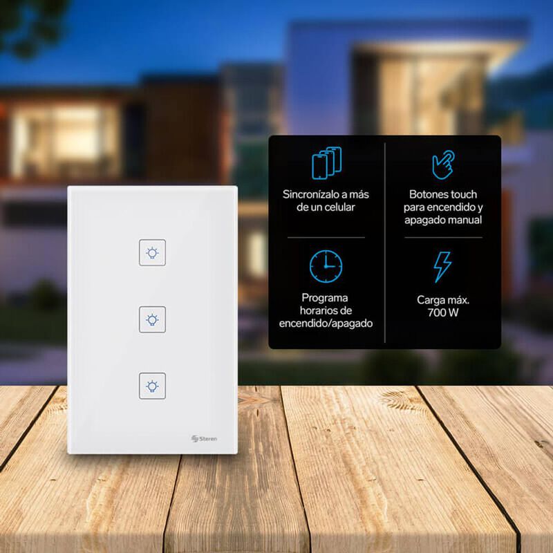 Apagador Touch Wi-fi, Triple | Shome-113 image number null