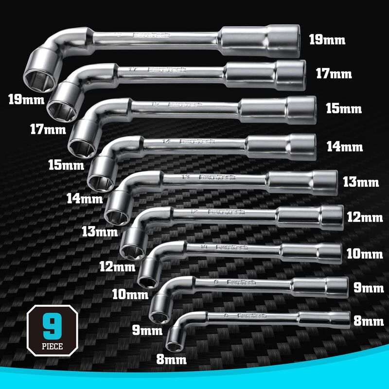 Juego De 9 Llaves M&eacute;tricas Tipo Codo L Duratech image number null