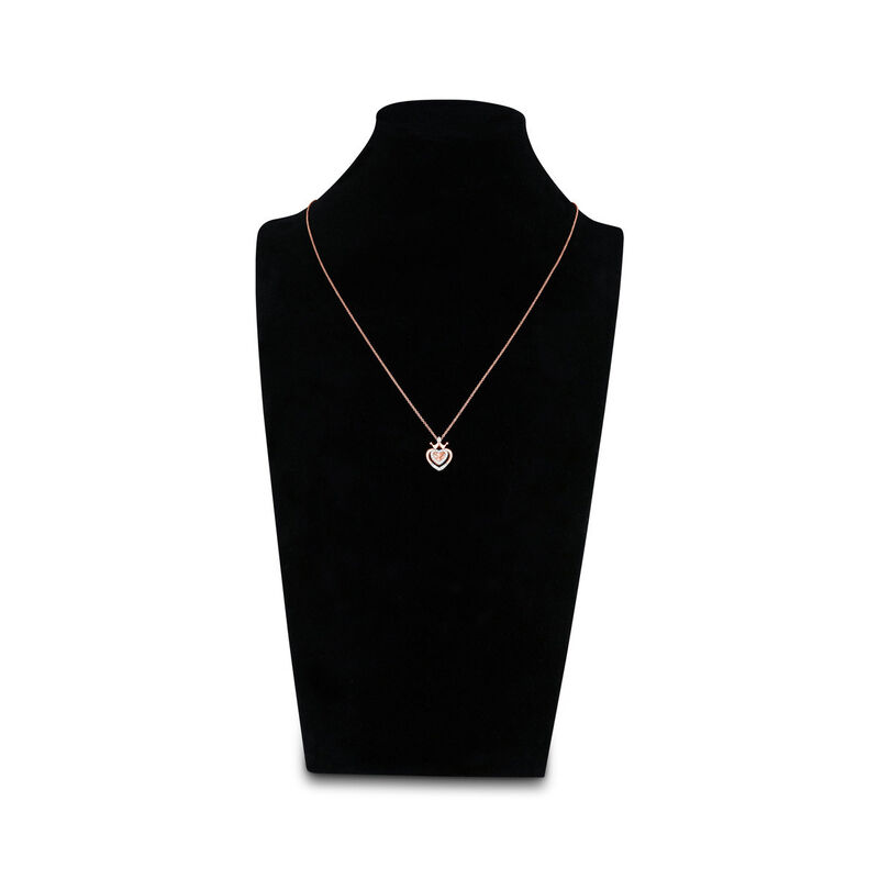Dije Coraz&oacute;n Oro Rosa 14k Con Diamante 8 Pts | ... image number null
