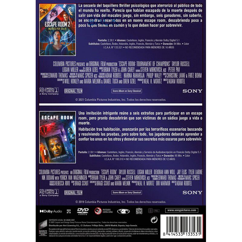 Escape Room Pack 1+2 [dvd] image number null
