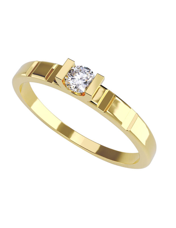 Anillo de Compromiso en Oro de 14K con Circonia... image number null