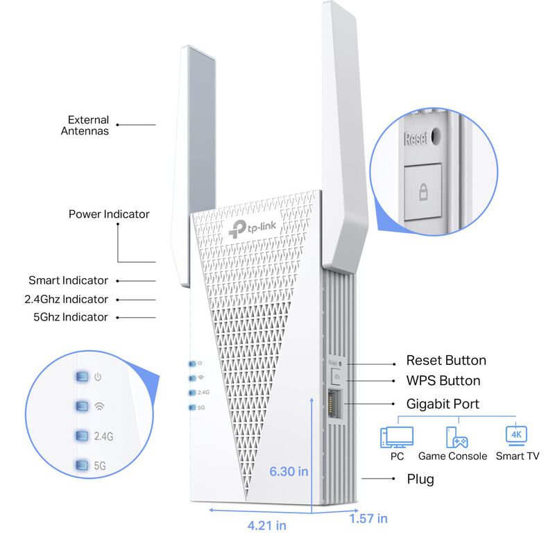 Extensor De Alcance Wifi 6 Tp-link Ax3000 Re715... image number null