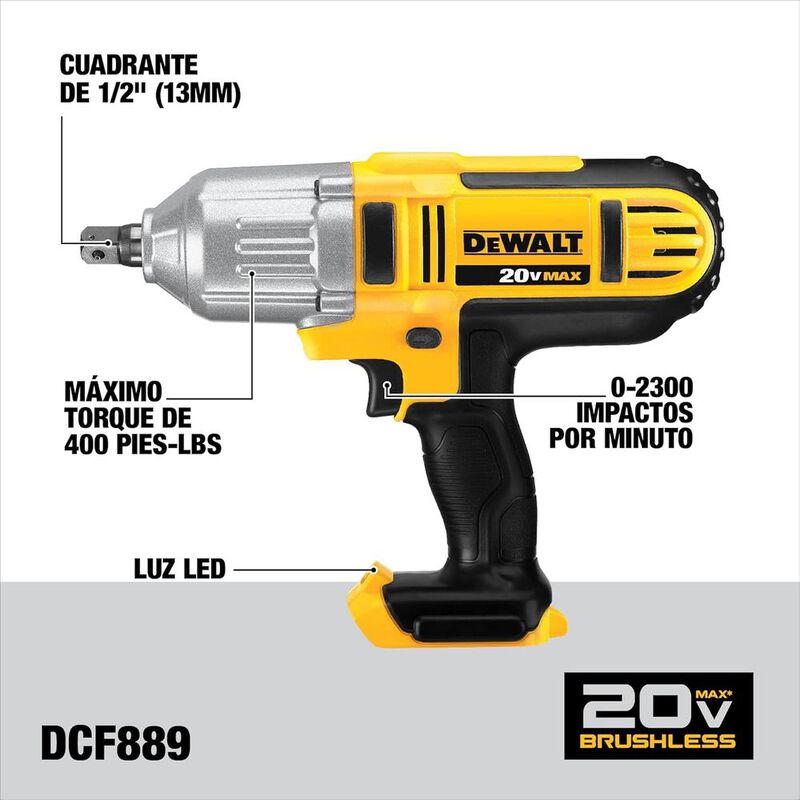 Llave De Impacto Dewalt 1/2" 20v Max Profesiona... image number null