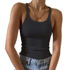 Top Sin Mangas Artfish M Negro de Punto Acanalado