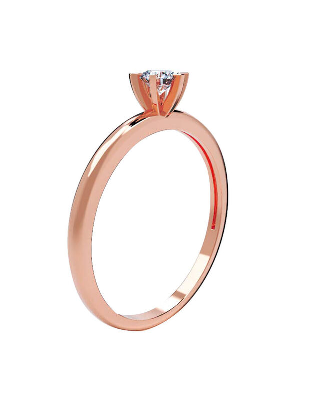 Anillo de Compromiso en Oro de 14K con Circonia... image number null