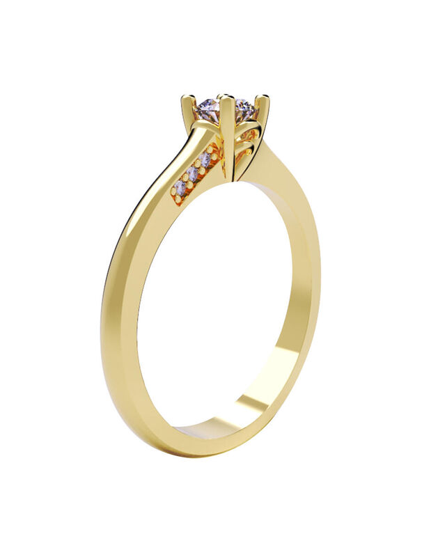 Anillo de Compromiso en Oro Amarillo 14K con Ci... image number null