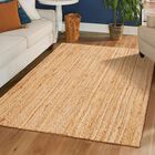 Alfombra Hausattire Tejida A Mano En Yute Trenzado, 120 X 180 Cm, Natural
