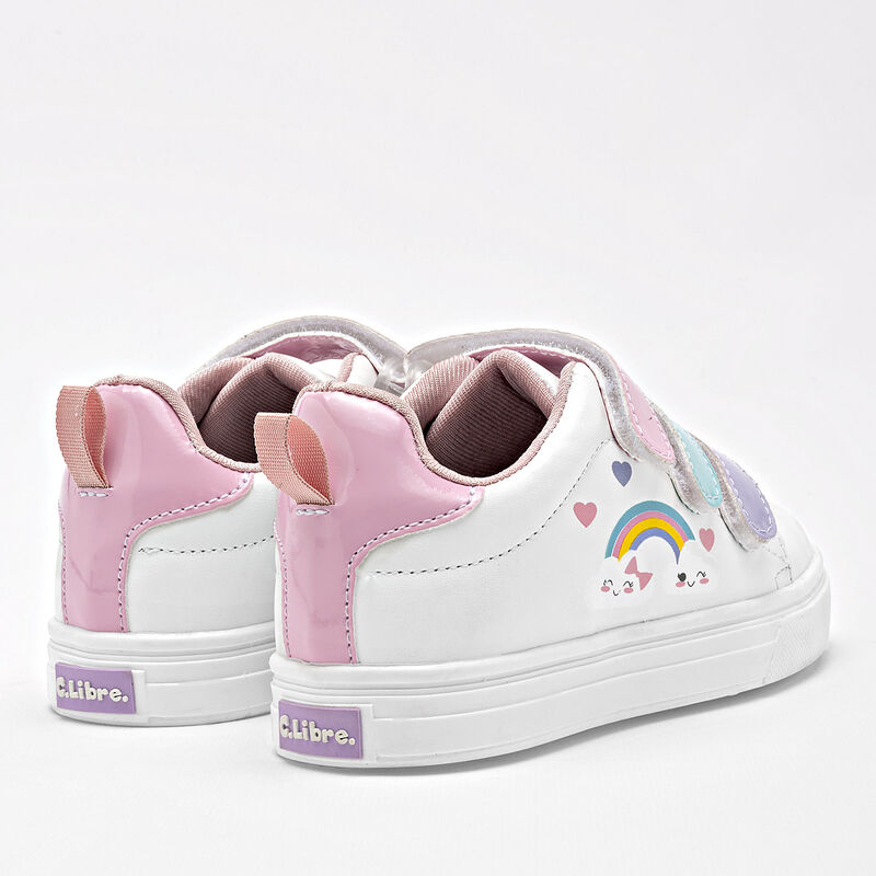 C>Libre Tenis urbano para ni&ntilde;a blanco multicolo... image number null