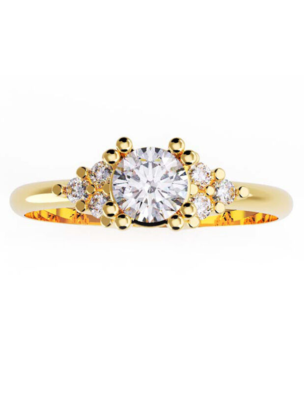 Anillo de Compromiso de 14K con Diamante de Lab... image number null