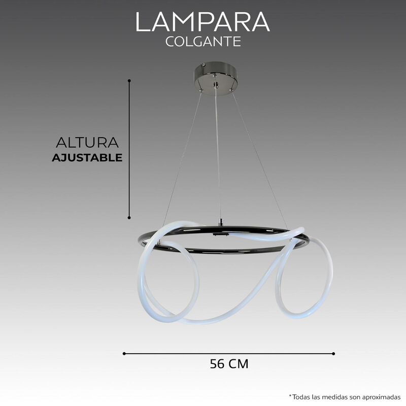 Candil De Led Manguera Redondo Negro image number null