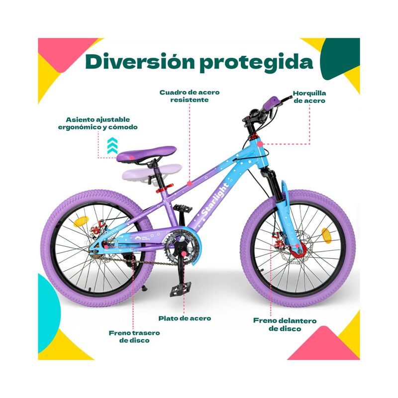 Bicicleta Infantil Rodada 20 Ni&ntilde;os Bici Starlig... image number null