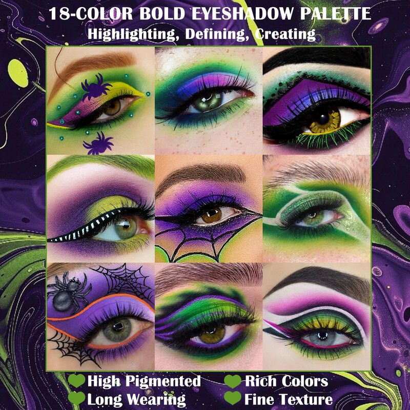 Paleta De Sombras Ucanbe 18 Colores G&oacute;tica Verd... image number null