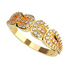 Anillo de Compromiso en Oro Amarillo 14K con Circonia -  Talla:7.5/ FJ691-14Y-CZ-75