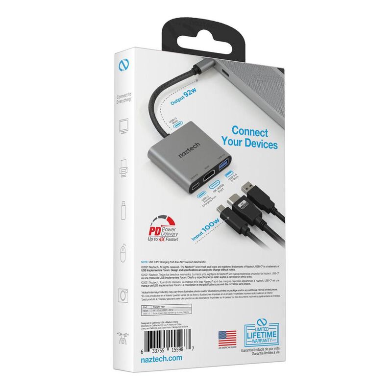 Cable Adaptador HUB NAZTECH USB-C HDMI para tel... image number null