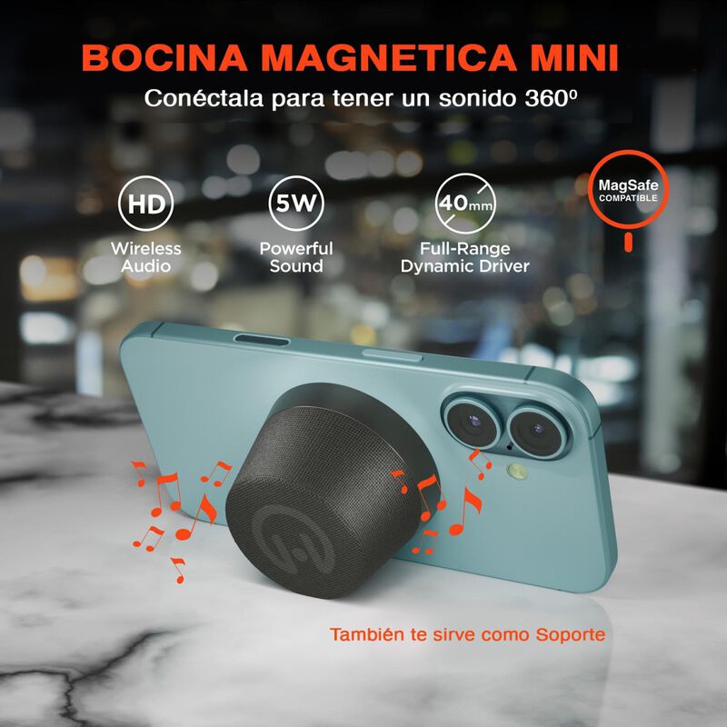 Bocina Hypergear Mini Magnetica Bluetooth Inala... image number null