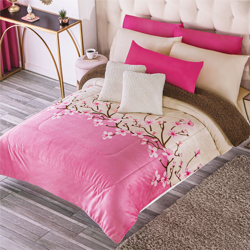 COBERTOR PACHI FLOR DE CEREZO V2 CAFE KS/XL-QS image number null