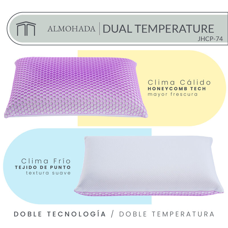 Almohada Memory Foam Ergon&oacute;mica Japandi Dual Te... image number null