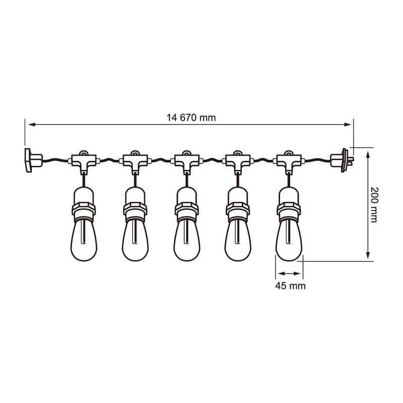 Guirnalda Serie de 24 Luces LED 14.6 m, 24 W, L... image number null