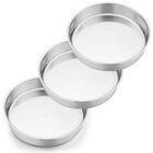 Molde Redondo Para Pastel P&P Chef 24cm, Set de 3 Acero Inoxidable