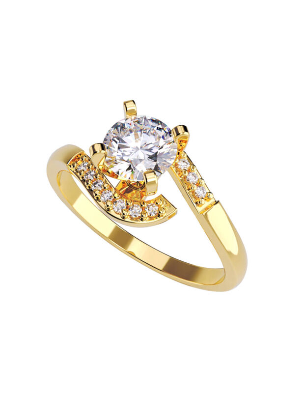 Anillo de Compromiso de 14K con Diamante de Lab... image number null