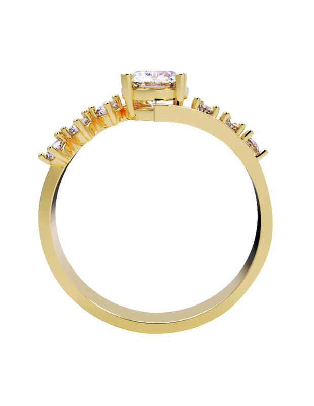 Anillo de Compromiso de 14K con Diamante de Lab... image number null