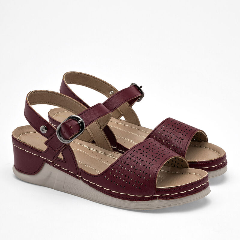 Mora Confort Sandalia para mujer vino image number null