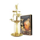 Carrusel Navide&ntilde;o Con Forma De Campanillas De &Aacute;ngel Con 4 Velas, Lat&oacute;n Dorado