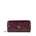 Cartera Cierre Doble Grande Look Glossy Color Tinto