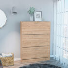 Zapatero Merl&iacute;n Caf&eacute; Claro Y Blanco Virtual Muebles