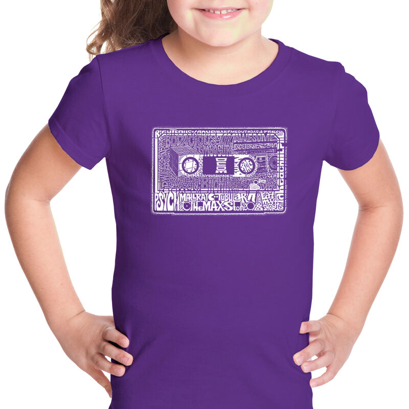 Camiseta Word Art Para Ni&ntilde;a - Los 80 - Morado image number null