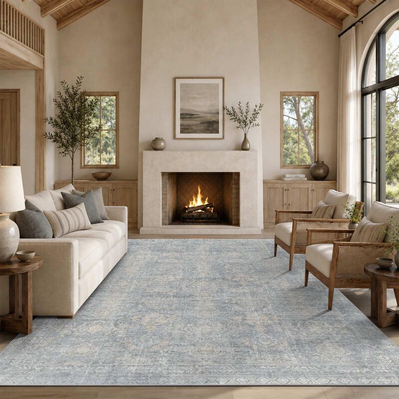 Alfombra De &Aacute;rea Rugxara 244 &times; 152 cm Azul/beig... image number null