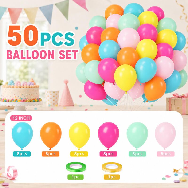 Globos Feyg 30 cm 50 Piezas Multicolor Ne&oacute;n image number null