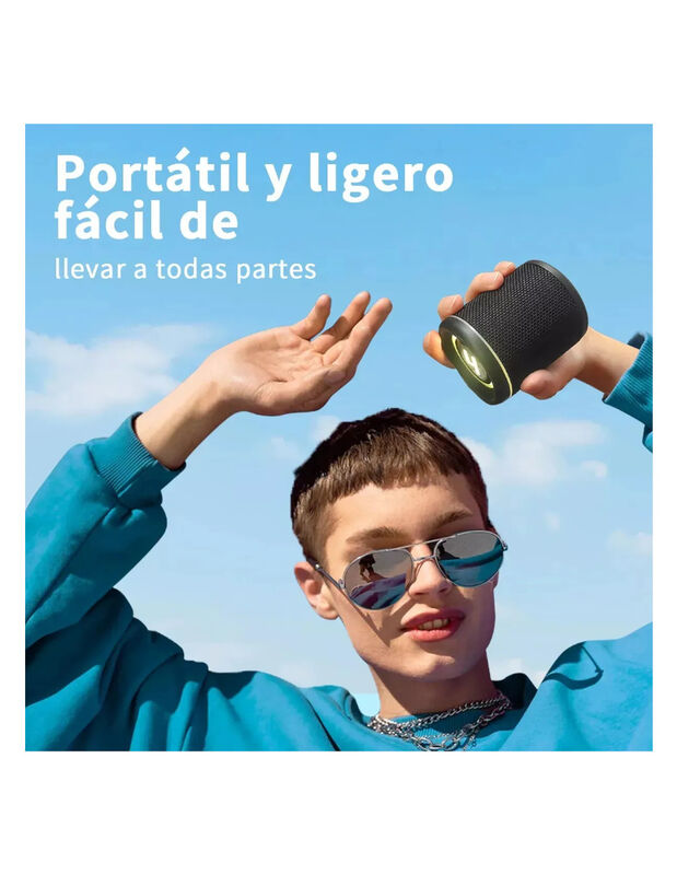 Bocina Bluetooth Impermeable Heysong Solo Negro image number null