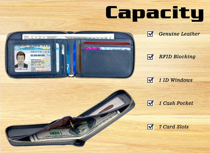 Cartera Bifold Rfid Admetus Azul Marino image number null