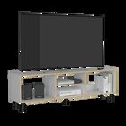 Mesa Para Tv Tunez Blanco Y Café Claro Para Televisor Hasta 70 Pulgadas Virtual Muebles