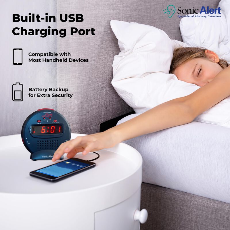Reloj Despertador Digital Sonic Alert Small Con... image number null